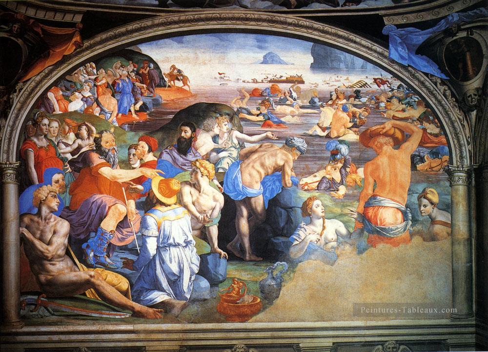 Agnolo La traversée de la mer rouge Florence Agnolo Bronzino Peintures à l'huile